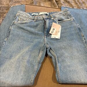 Mango Light Blue Denim Jeans Fiona flare size 4